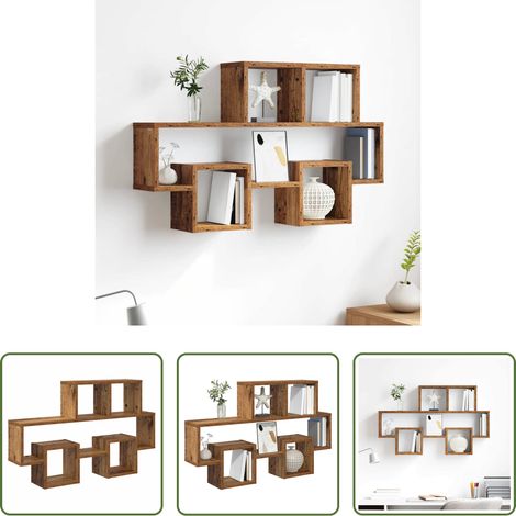 Rangement vertical - Étagère Murale Bois ancien 82 x 15 x 51 cm Bois d'ingénierie (1/5)