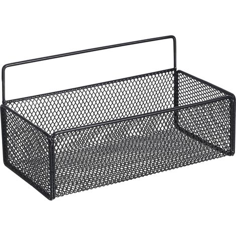 Petite étagère murale en fer noir pour un rangement et une organisation multifonctionnels, avec (1/5)