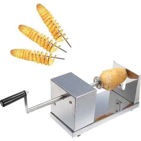 Cortador de patatas en espiral de acero inoxidable - Cortador de verduras - Cortador de patatas - Rebanador multifuncional