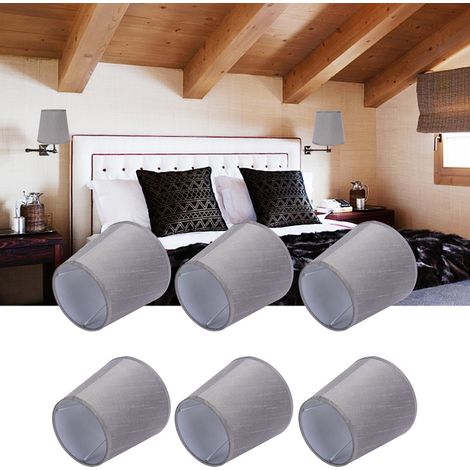 Lot de 6 abat-jour simples en tissu moderne pour lustre ou applique murale à vis E14 (1/5)