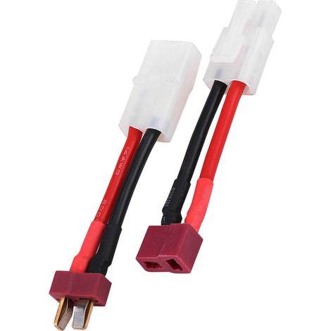 2-teiliges T-Stecker-Buchse/Stecker-auf-Tamiya-Stecker/Buchse-Adapterkabel (14 AWG) für RC-Zubehör (1/5)