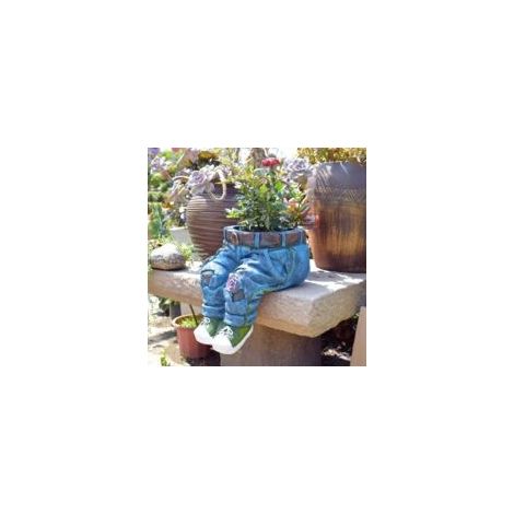 Statue en résine de Pot de fleur en forme de jean et de pantalon, Pot succulent, jardinière de fleurs pour jardin intérieur, pelouse, 1 pièce