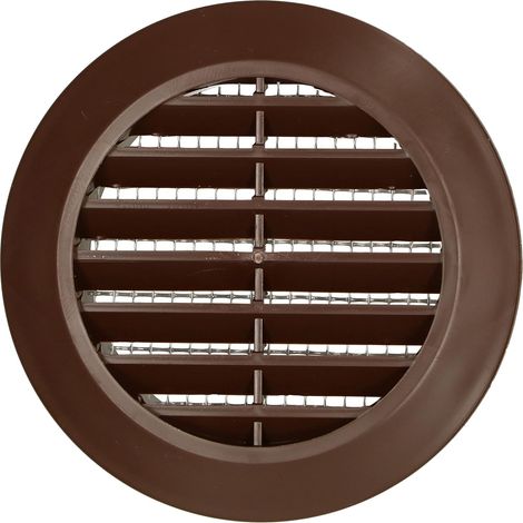 KOTARBAU Grille d'aération ronde marron diamètre 60 mm avec moustiquaire