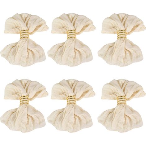 Serviette de table bohème en gaze – 50 x 50 cm, lavable, idéale pour les mariages