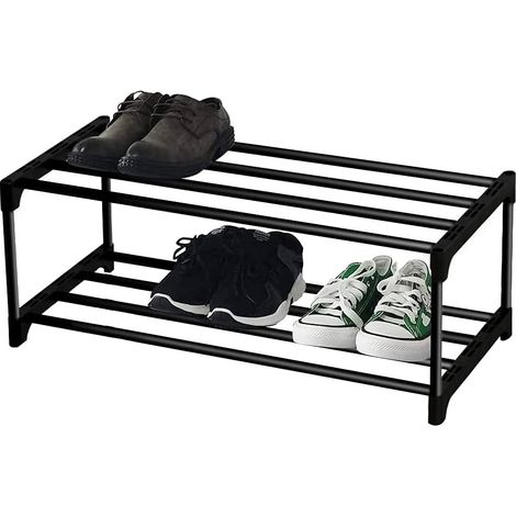 Etagère Chaussures - 2 Niveaux - Acier Tube Épais avec Revêtement Antirouille - Pour Entrée Dortoir Appartement - 6 Paires (1/5)