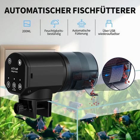 Distributeur Automatique de Nourriture pour Poissons avec Recharge USB et Minuteur pour Aquarium (1/5)