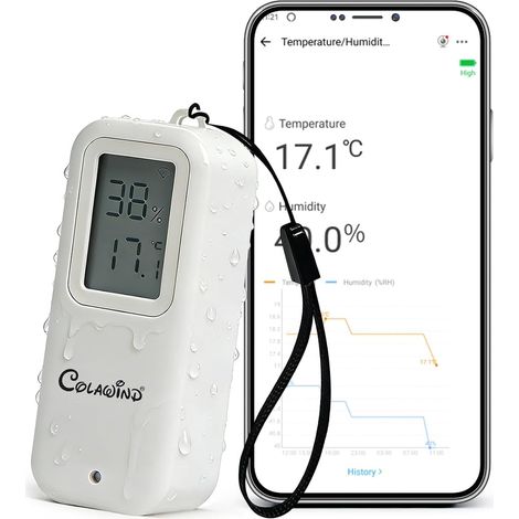 Capteur ZigBee de Température et d'humidité Intelligent IP65, Écran LED ZigBee 3.0 Thermomètre Hygrometre Intérieur Extérieur pour Serre et Cave à Vin, ZigBee Hub Requis (1/5)