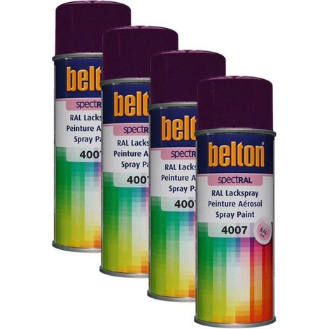 4 bombes de peinture Belton Spectral RAL4007 violet pourpre 400ml