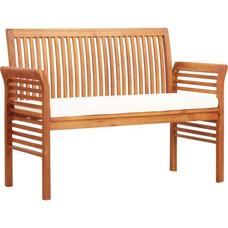 vidaXL Banco de jardín 2 plazas con cojín madera maciza acacia 120 cm (1/5)