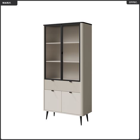 Armoire vitrine - L.90 x H.191 x P.42 - MARLY (1/2)