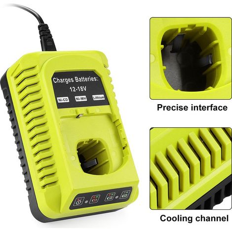 Pour chargeur Ryobi P117 P118 P118, pour batterie Ryobi one 9,6 V 18 V Li ion NiMH P100 P102 P103 P104 P105 P107 P108 P109 chargeur 18 volts (1/5)