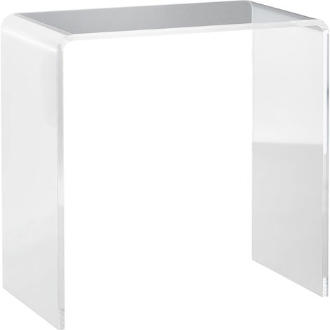 Table basse en acrylique transparent en forme de U, bords lisses et coins arrondis, 53,5 x 30,5 x 53,5 cm (1/5)