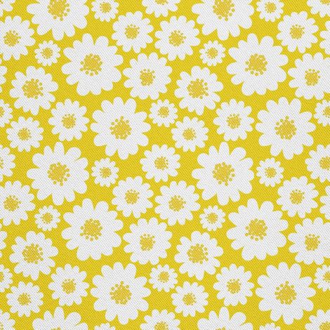 Tela decorativa para exteriores Oxford - motivo floral sobre fondo amarillo I DX427 (1/5)