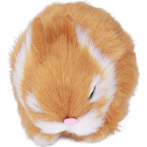 Lapins en peluche miniatures, en plastique doux et résistant, pour la décoration de table, couleur orange. (1/5)
