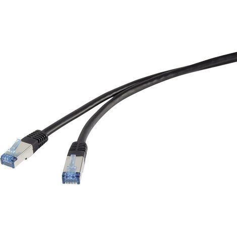 RF-4673692 RJ45 Câble réseau, câble patch CAT 6a S/FTP 10.00 m noir résistant aux UV 1 pc(s) Y286182 (1/4)