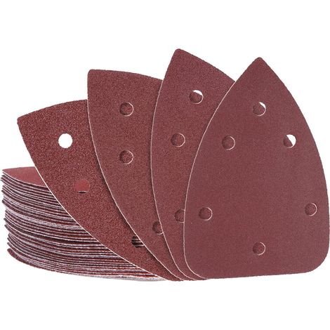 Lot de 40 feuilles de papier abrasif à 6 trous 140 x 100 mm (1/5)