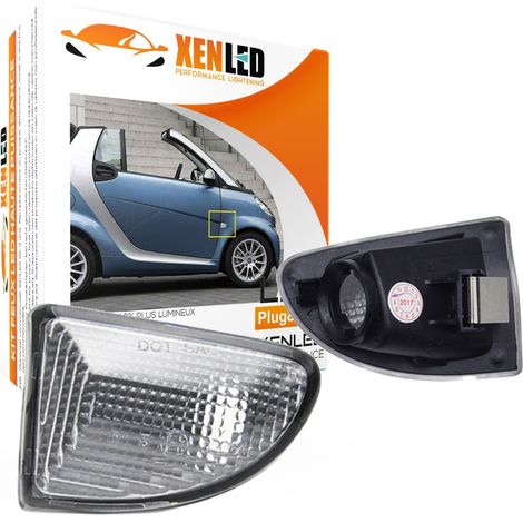 2x Cabochons de répétiteurs latéraux Smart Fortwo 451 MK1 & MKII (07-15) - Version Claire - Cache origine