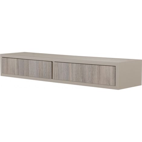 Étagère murale avec tiroir – Chêne brun et moka – Dimensions 88,2 x 13,4 x 20 cm – Fixation invisible – Charge maximale 10 kg – Domino