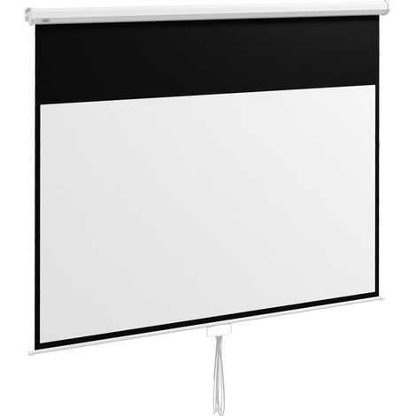Telo per Proiettore 100" 16:9 Bianco, Fissaggio a Muro e Soffitto