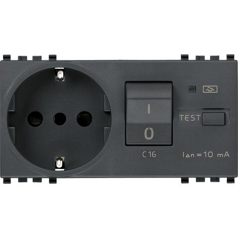 VIMAR - 20286 Sockel 2P+T 16A P30 intb+MTDiffC16 grau