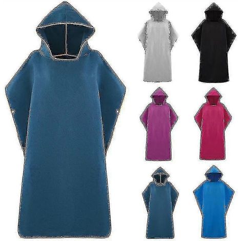 Serviette en microfibre avec capuche. Convient aux hommes et aux femmes. Idéale pour la natation, la plage, les voyages, comme peignoir à séchage rapide, cape, serviette de bain, poncho de surf, sauna (1/5)