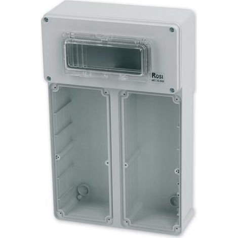 Quadro vuoto, 420x260x138mm, 8 moduli, 2 prese interbloccate, compatibile con prese serie 16 - Rosi 16.3006 (1/2)