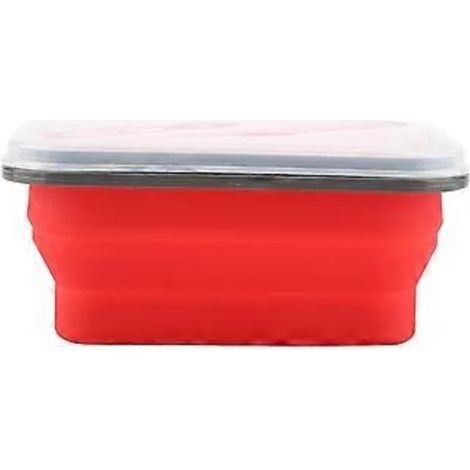 Sac à lunch en silicone, 600 ml, pliable, rouge, pour les collations, pour l'organisation de la maison dans la cuisine et sur le comptoir.-AquaForge (1/2)