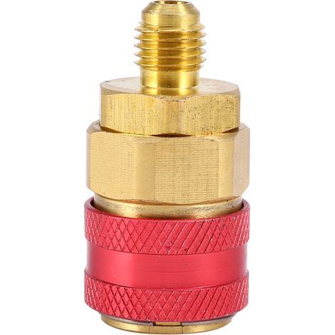 Schnellkupplungen aus Messing für R134a-Kältemittel in Autos, Adapter für Niederdruck- und Hochdruckseite, Klimaanlagenverteileranschluss, Auto-Klimaanlagenanschlüsse, Komplettset. (1/5)