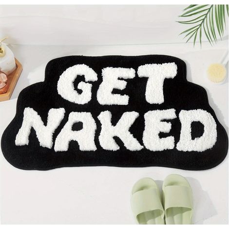 1 tapis de sol imprimé, tapis de cuisine absorbant et séchage rapide, tapis d'entrée antidérapant et super doux pour salle de bain, chambre à coucher, salon, décoration intérieure, noir, 40x60cm (1/5)