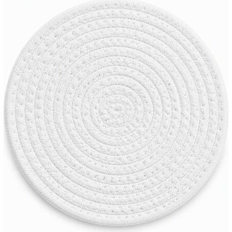 dessous-de-plat isolant blanc 12 cm en coton pour la maison