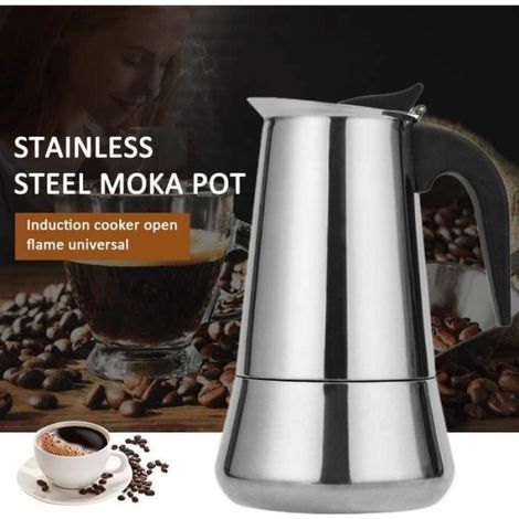 cafetière italienne en acier inoxydable pour cuisinière à gaz 2 4 6 9 12 tasses[635] (1/4)