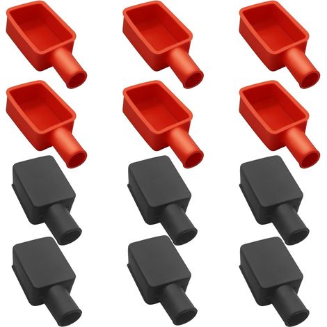 12Pcs Battery Terminal Covers Couvercles de borne de batterie, couvercle batterie isolant, protecteur de borne batterie, couvercles goujons en caoutchouc souple pour pôles positifs et négatifs (1/5)
