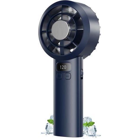 Ventilateur Portable à Main - 3000mAh Mini Ventilateur de Table USB,1-120 Vitesses,Jusqu'à 7h,Petit Ventilateurs Rechargeable,Écran LED,Compact Léger,Usage Sans Fil,Fan pour Intérieur Extérieur