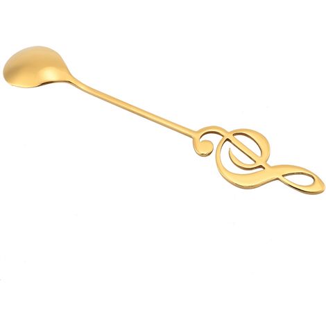 Cuillère à café créative à motif de note de musique, en acier inoxydable 304, pour desserts et gâteaux. (1/4)
