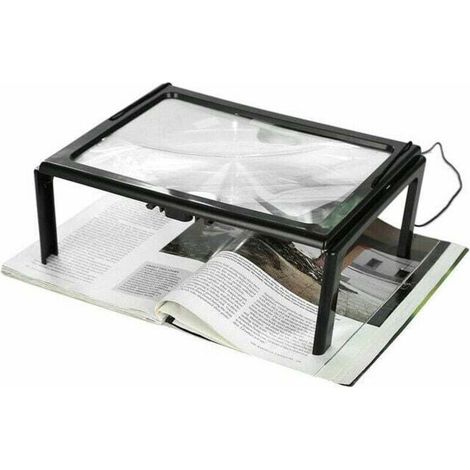 Loupe LED journal pliable ultra mince A4 pleine page loupe loupe lecture loupe loupe avec 3x 4 ampoules LED pour la lecture pour le tricot (1/5)