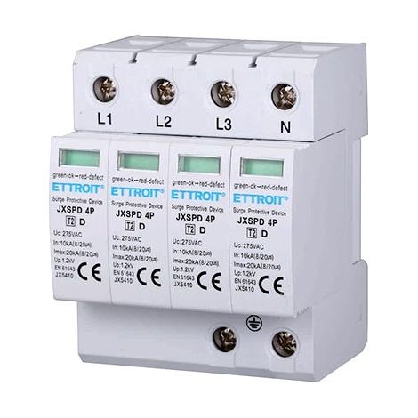 Überspannungsableiter 220V Typ T2 4-polig 275V 10 kA-20kA belegt 4 DIN-Module Ettroit JX5410