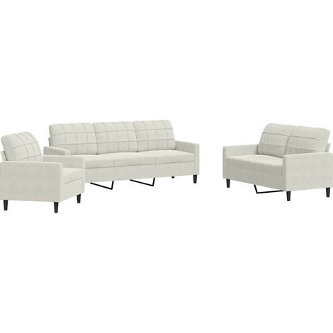 Maison Exclusive - Set di Divani 3 pz con Cuscini Crema in Velluto