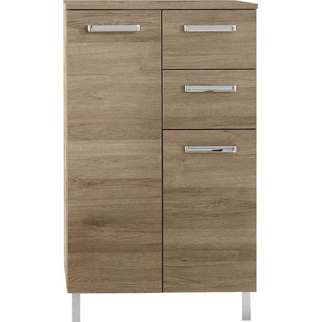 Badezimmer Seitenschrank OSTENDE-66 in Sanremo Eiche Terra quer Nb. - B/H/T: 60/100,5/33cm (1/5)