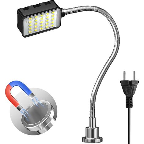 Lampe de Travail Magnétique 10W,6000 K Lampe de Travail LED avec Col de Cygne Flexible et Base Magnétique,Magnétique COB LED Lampe pour Établi,Machine à Coudre,Grill,Atelier,Éclairage Industriel (1/5)