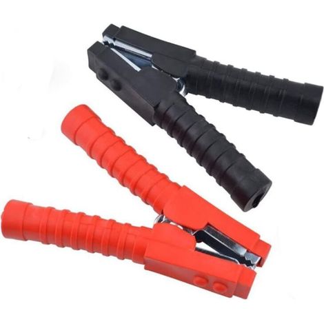 2 Pièces 300A Survolteur Batterie Pince de Démarrage 150mm Longueur Rouge Noir Isolé Électrique Mâchoires Crocodile Alligator Nickel Enduit De Grandes Pinces (1/5)