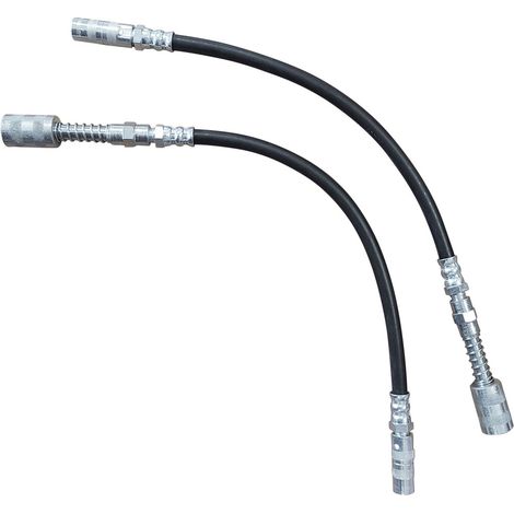 Oc-Pro – Lot de 2 prolongateurs flexibles de graissage 300 mm – Connexion mâle 1/8 BSP – Embout 4 mors pour graisseur – Accessoire entretien outils motorisés