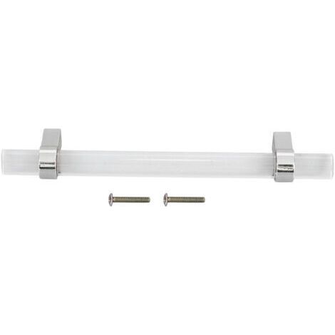 Poignée en acrylique cristal, poignée de tiroir transparente moderne pour placards, bibliothèques, armoire à chaussures, espacement des trous 96 argent