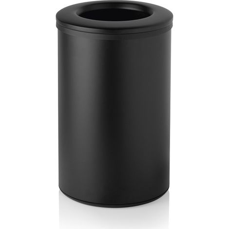 Poubelle Ø 35,5 cm H 55 cm 40 ltr noir inox polypropylène - Was Germany (1/2)