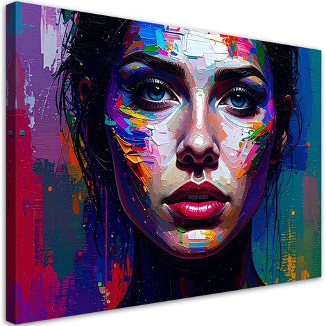 Tableau déco Portrait d'un visage de femme abstrait 60x40 (1/4)