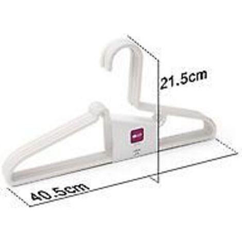 Lot de 10 cintres en plastique antidérapants et résistants, pour linge (Nava blanc) (1/2)