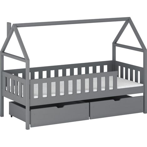 Cama Vista 116, Gris, Individuales, 90x200, Madera, Somieres, 96x208x138cm