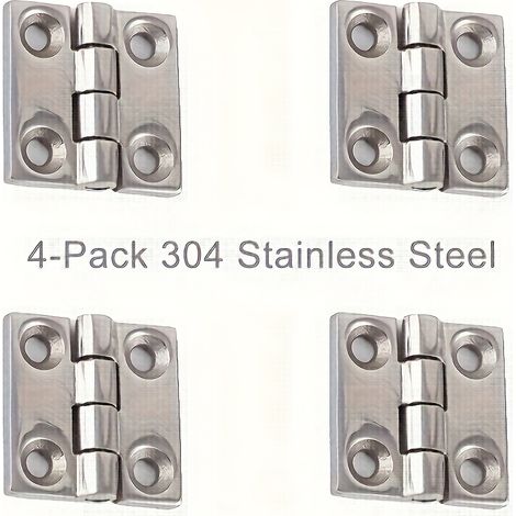 Lot de 4 Charnières en Acier Inoxydable 304 – Épaisseur 5 mm, Trous Fraisés pour Montage Encastré, Antirouille et Anti-Affaissement, pour Portes et Meubles – Style Classique (1/3)