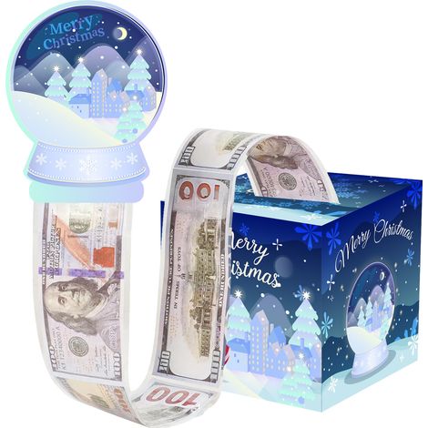 Boule de cristal bleue, thème de Noël transfrontalier, cadeau de Noël, boîte à tirette pour fête de Noël (1/4)
