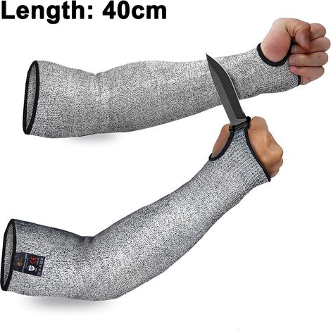 Manchon De Protection Anti-Coupe - Matière HPPE Nylon Spandex - Norme EN388 Niveau 5 - UV Résistant - Pour Bras - 1 Paire (1/5)