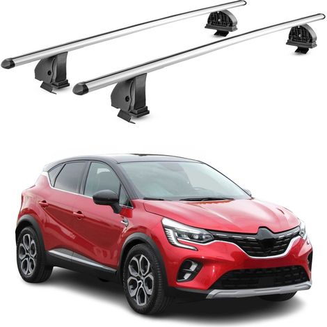 OMAC Barres de toit transversales en aluminium pour Renault Captur II 2019-2026 – TÜV / DIN 75302:2019 – Antivol inclus – Charge max 75 kg – 2 barres – Gris (1/5)